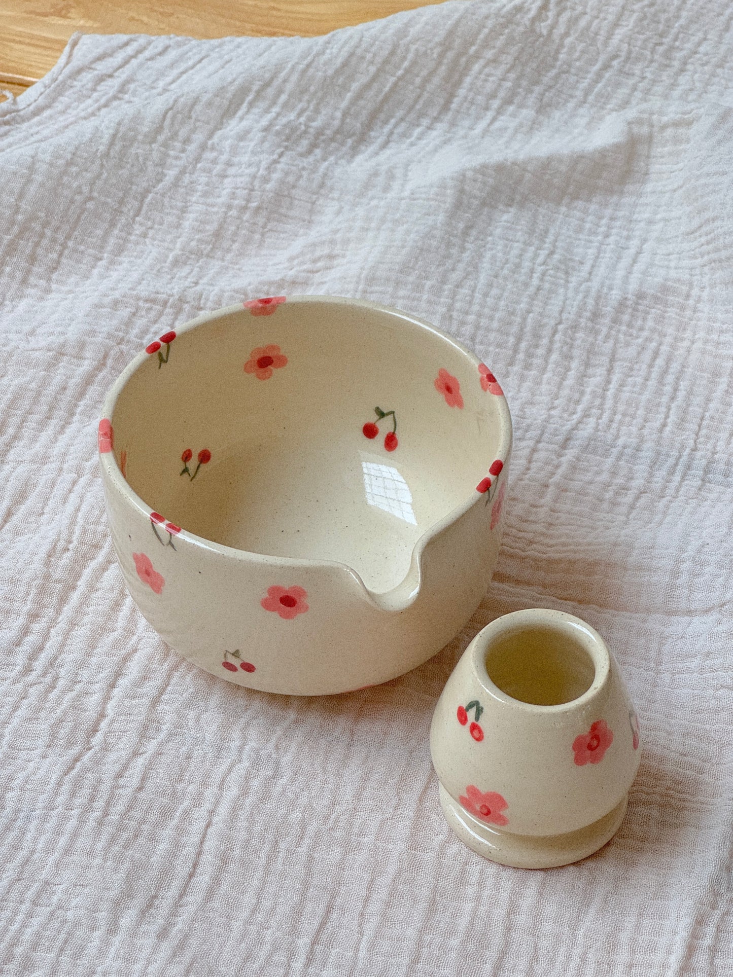 Candied Cherry Matcha Bowl set