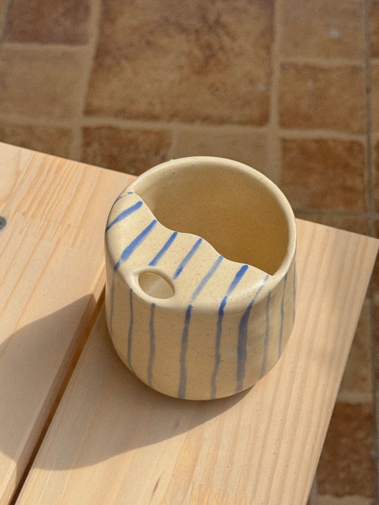 To Go Striped Mug- Matte- Travel Mug