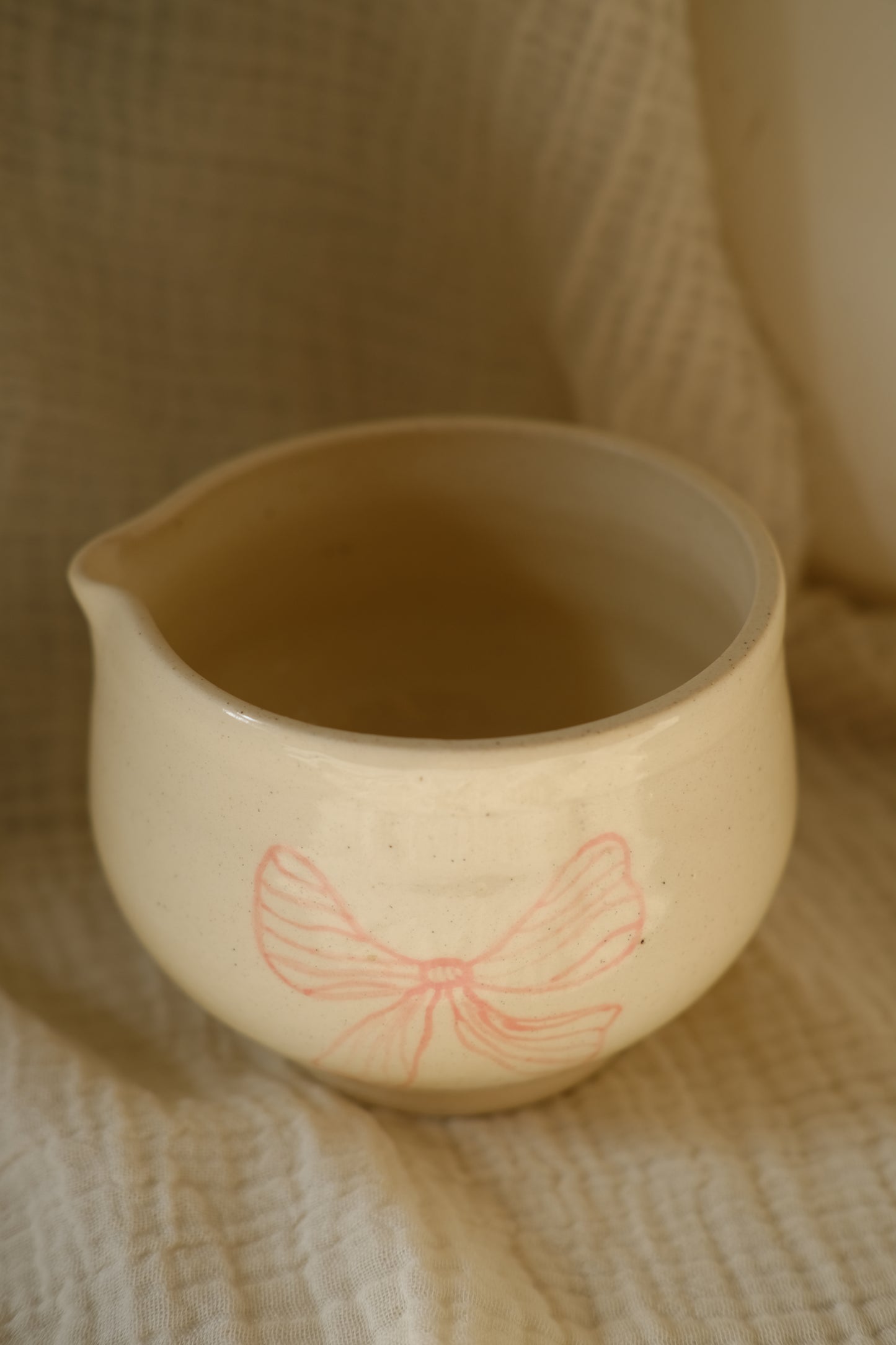 Pink Bow Matcha Bowl