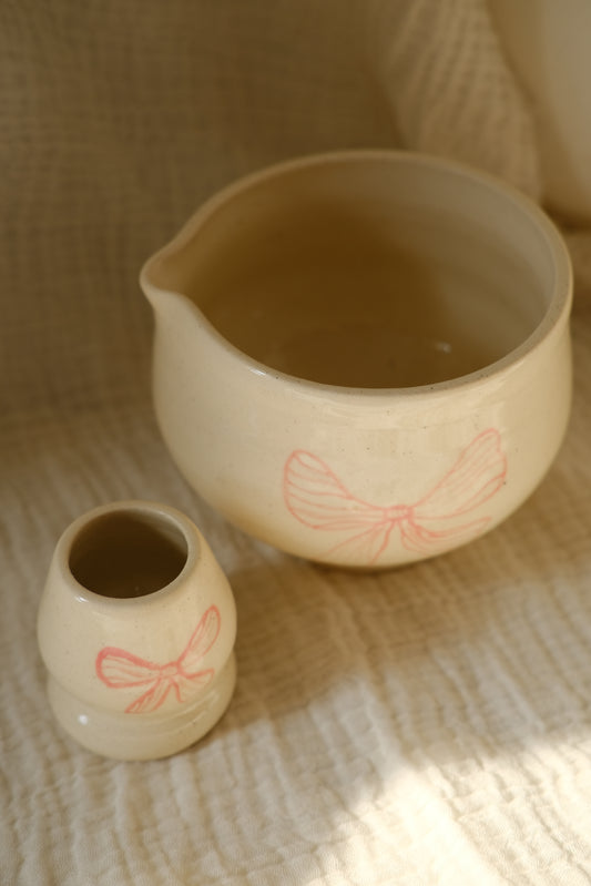 Pink Bow Matcha Bowl