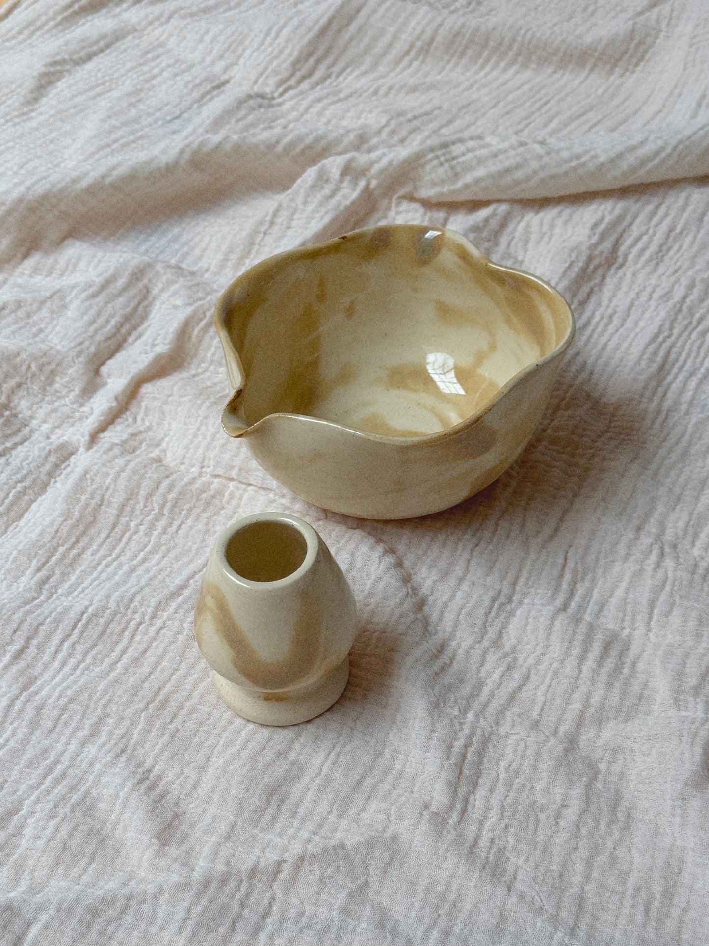 Marbled- Wavy Matcha Bowl Set