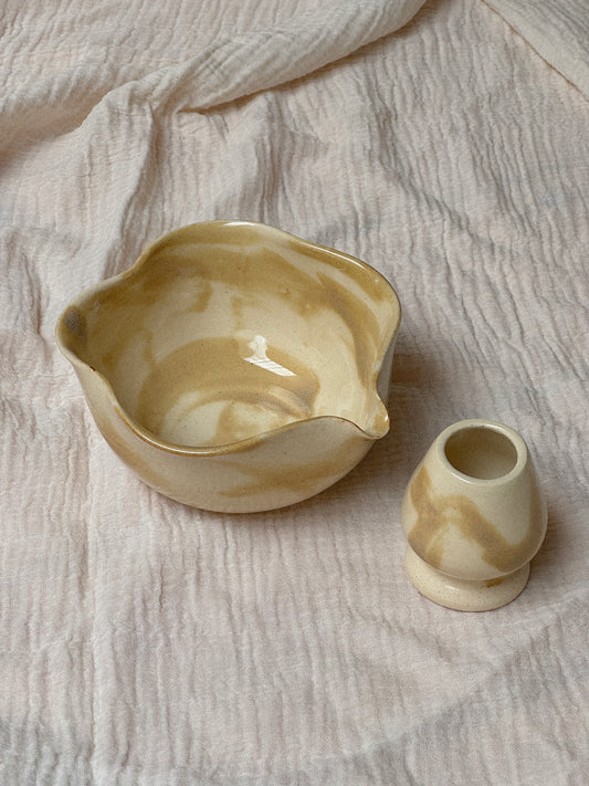 Marbled- Wavy Matcha Bowl Set