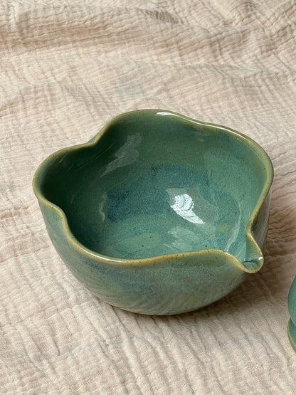 Jade- Wavy Matcha Bowl Set