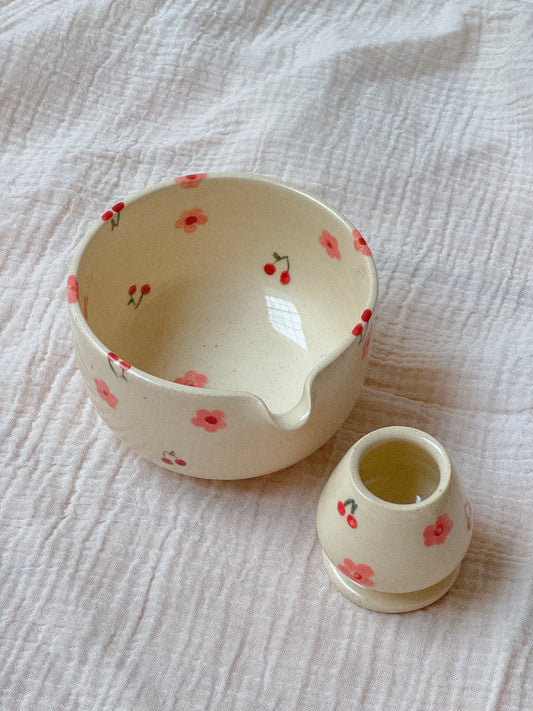 Candied Cherry Matcha Bowl set