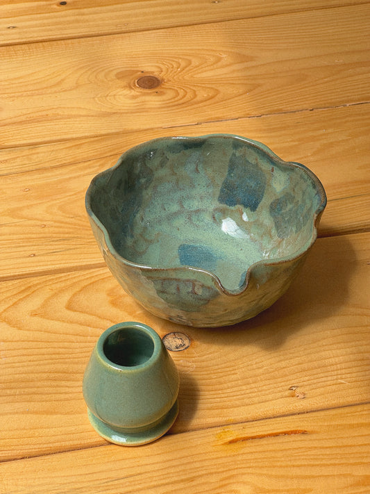 Jade Handpinched Matcha Bowl Set