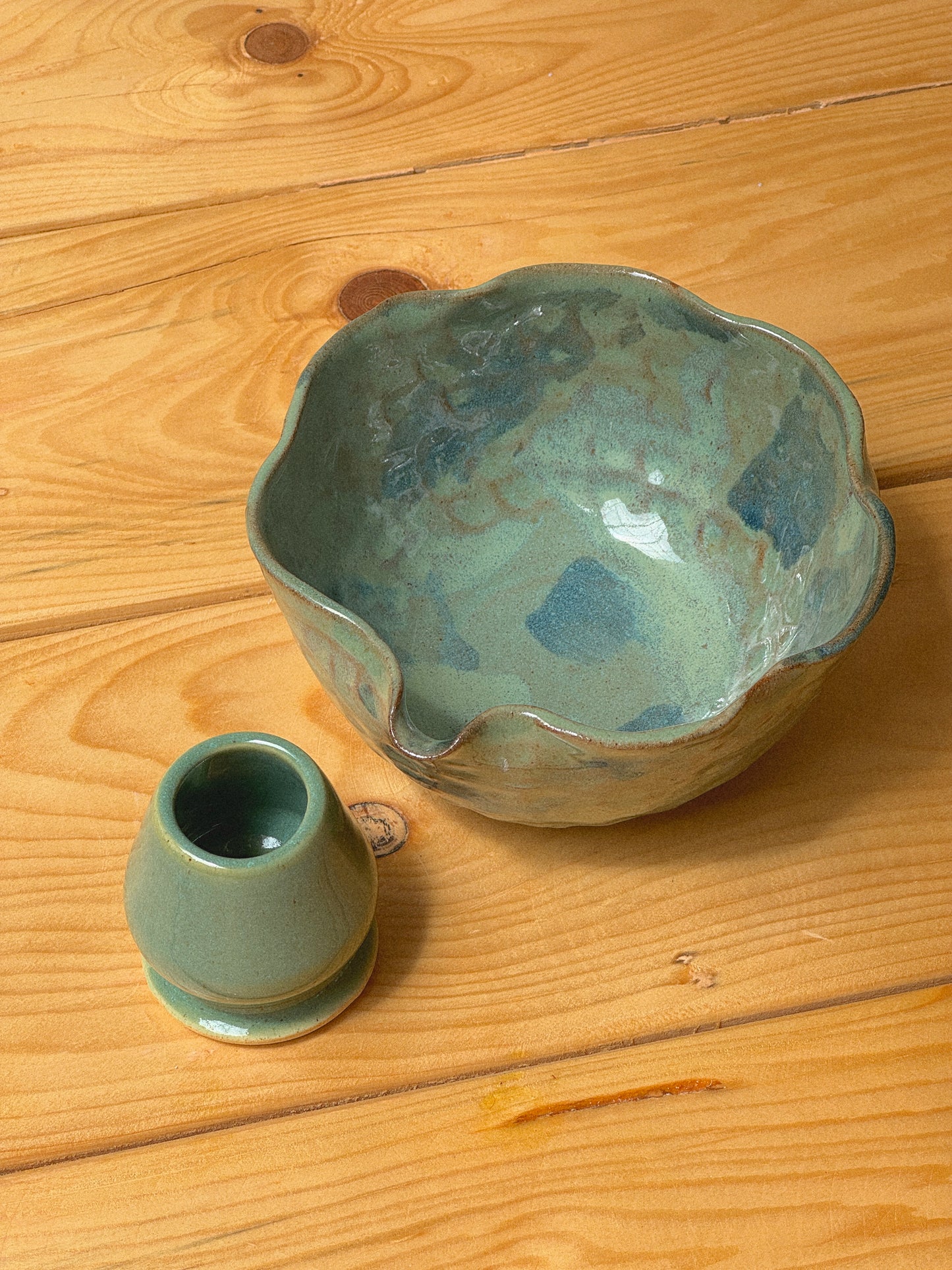 Jade Handpinched Matcha Bowl Set