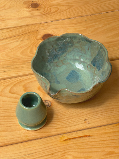 Jade Handpinched Matcha Bowl Set