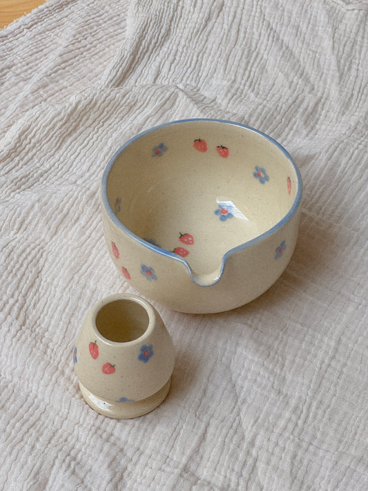 Strawberry Fields Matcha Bowl Set