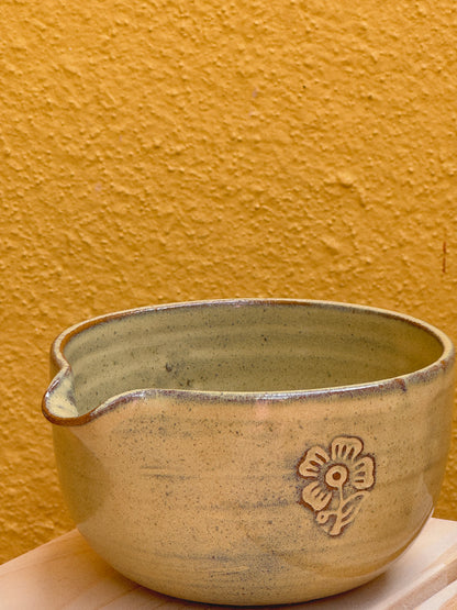 Butter Blockprint Matcha Bowl Set