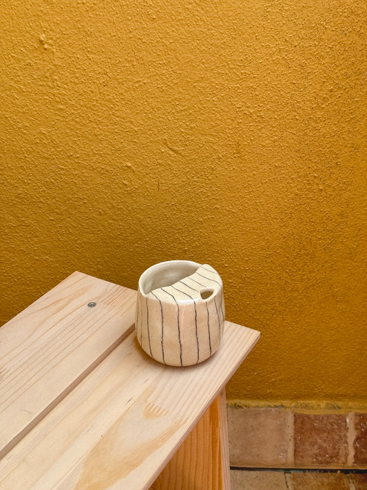 To Go Striped Mug- Glossy- Travel Mug