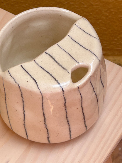 To Go Striped Mug- Glossy- Travel Mug