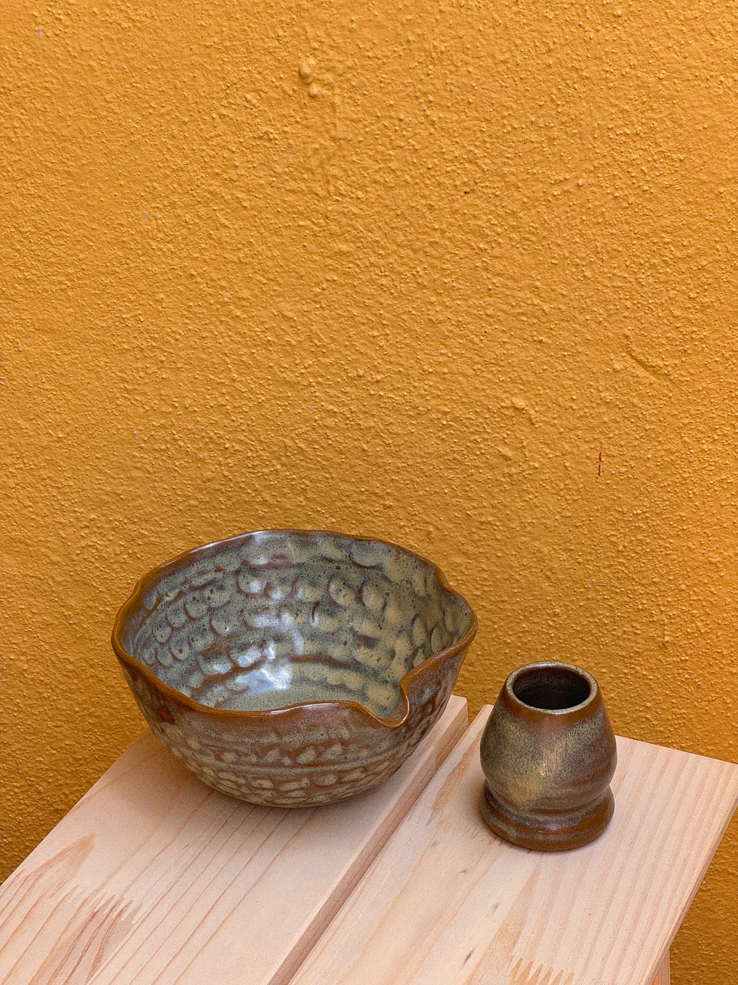 Cinnamon Handpinched Matcha Bowl Set