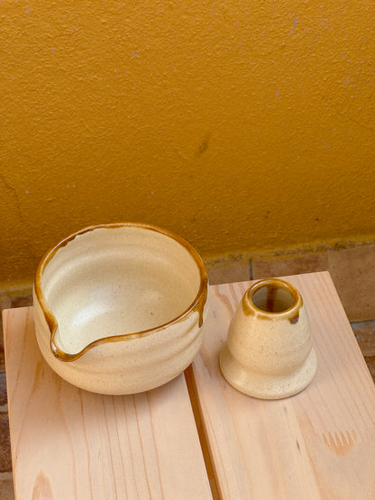 Honey drip Matcha Bowl Set- matte